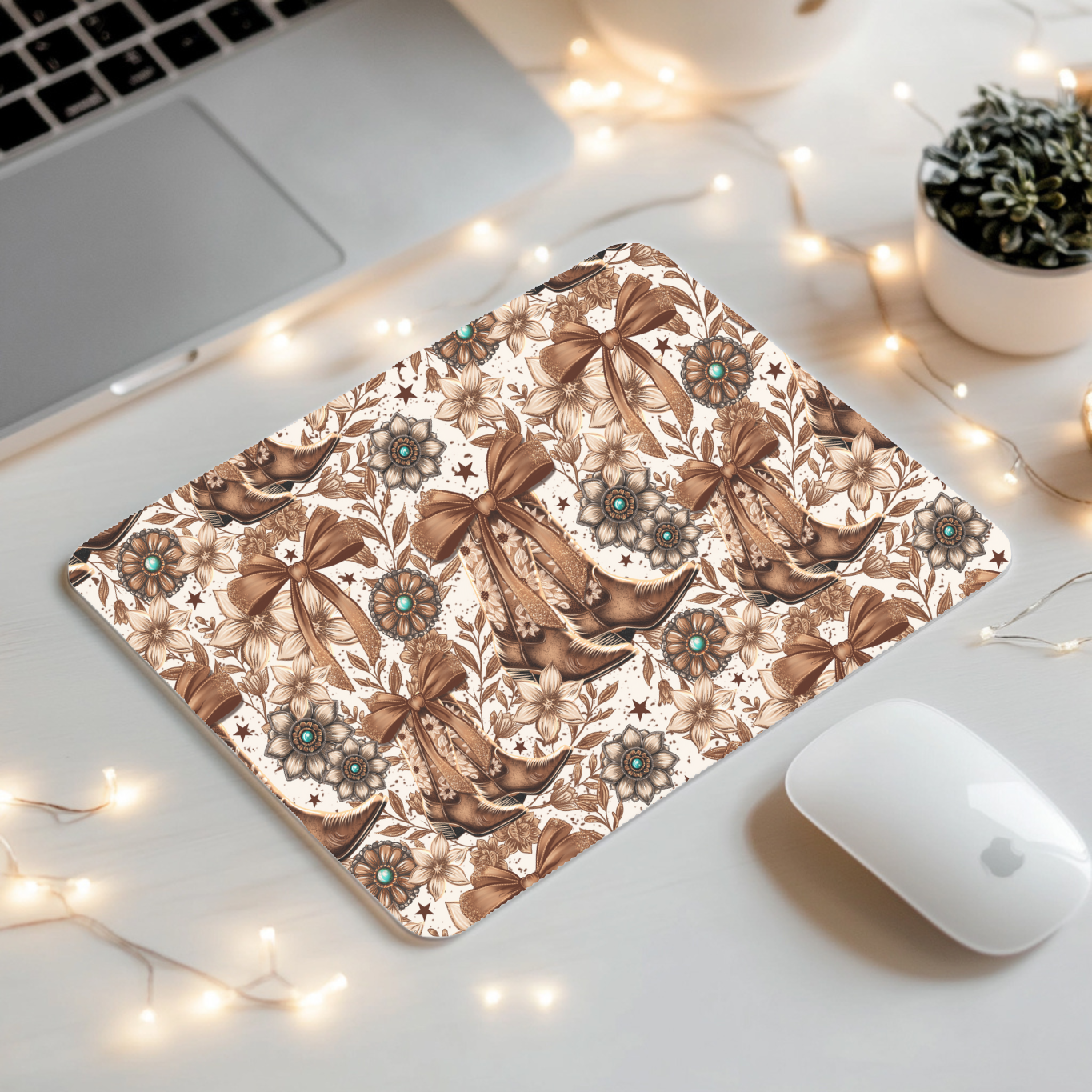 Floral Boots Mouse Pad