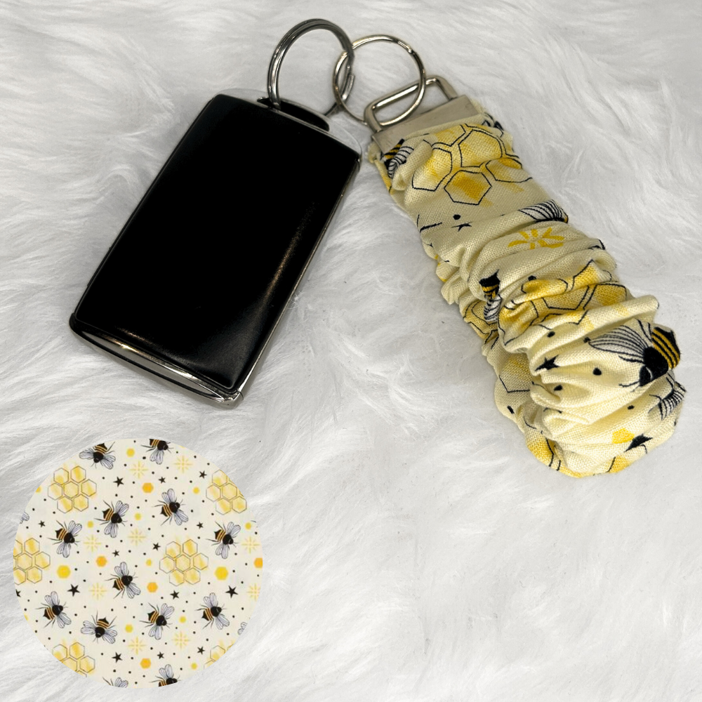 Yellow Bee Scrunchie Wristlet