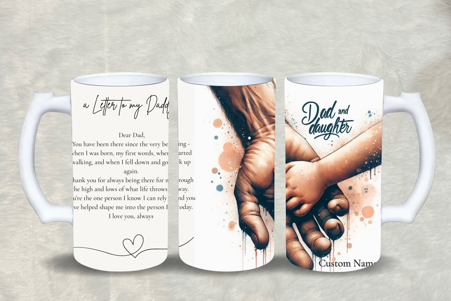 A Letter to my Daddy Beer Glass