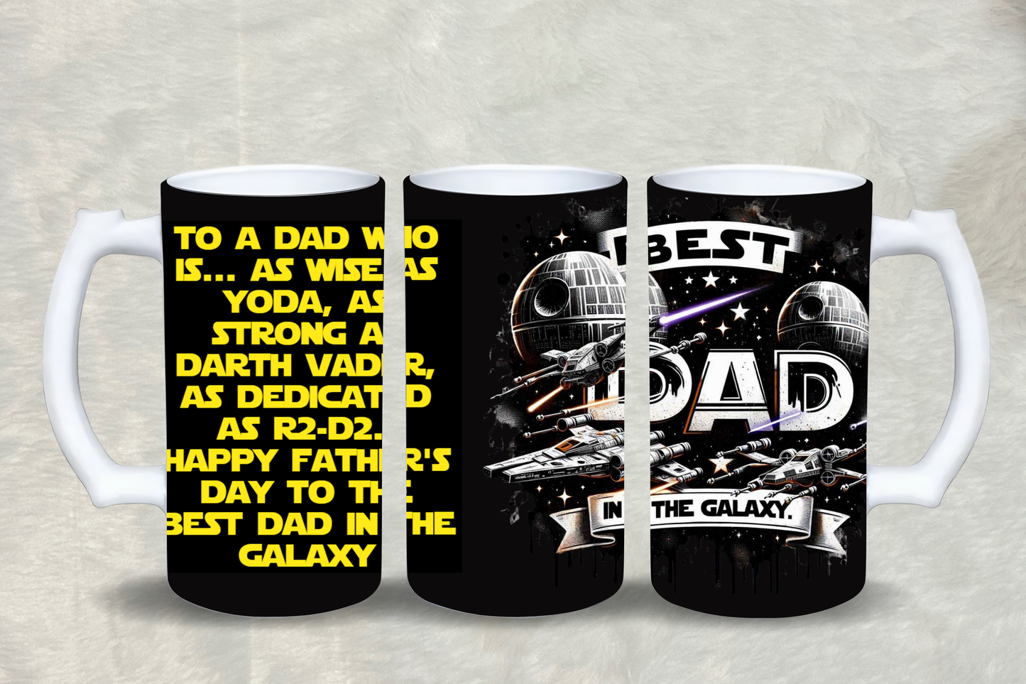 Best Dad In The Galaxy Beer Glass