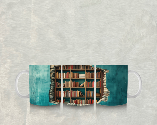 Through the Wall Library 11 Ounce Mug