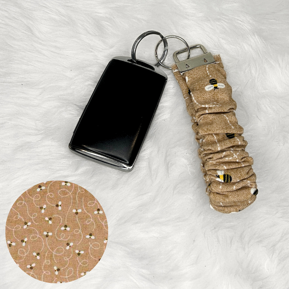 Brown Bee Scrunchie Wristlet