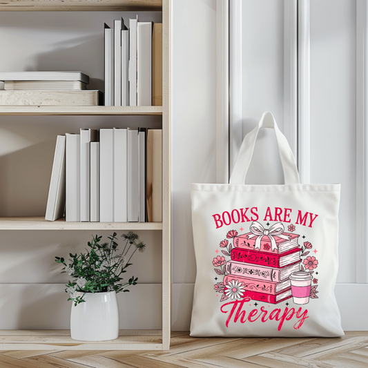 Books Are My Therapy Tote Bag