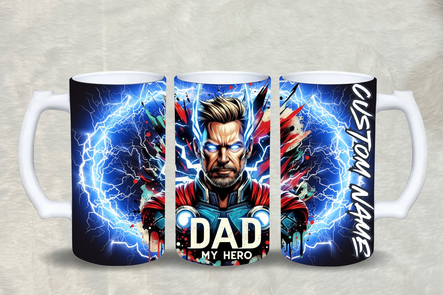 Dad My Hero Beer Glass