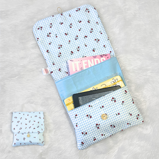 Blue Check E-Reader & Book Sleeve