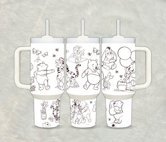 Bear and friends monochrome