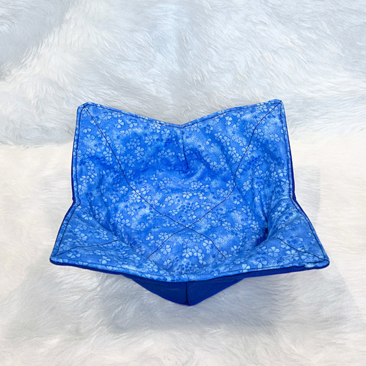Dark Blue Flowers Bowl Cozie