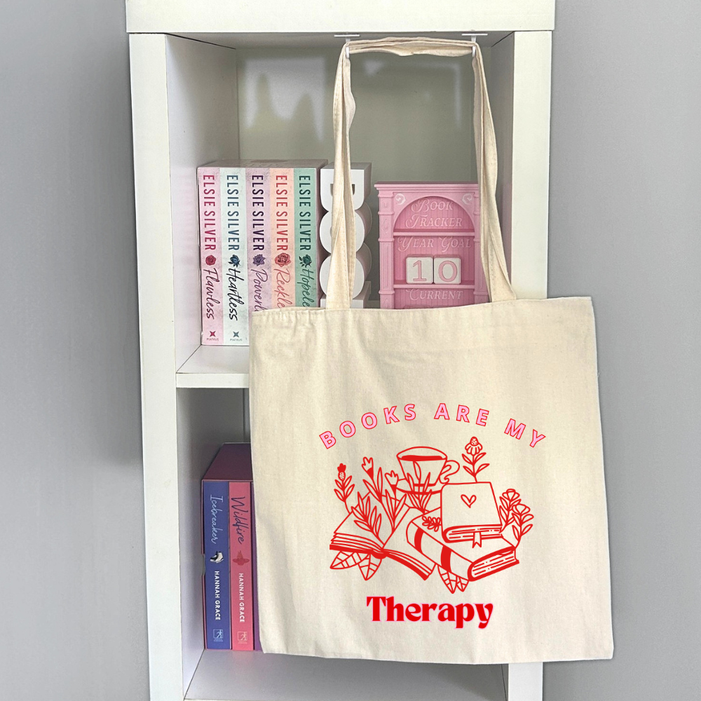 Books Are My Therapy Tote Bag